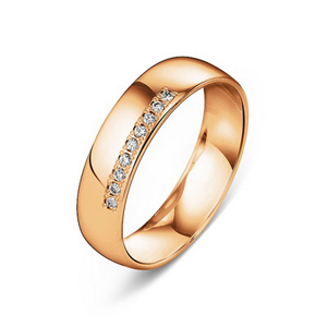 Обручальные кольца из красного золота 585 пробы с бриллиантами